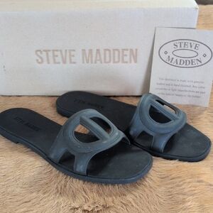 Steve Madden Women's Black Slide Sandals